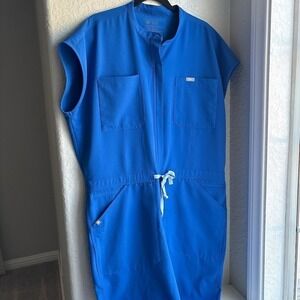 FIGS Rafaela Royal Blue Technical Scrub Jumpsuit Utility Style Womens XXLT